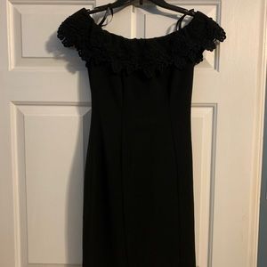 Black off the shoulder with lace top